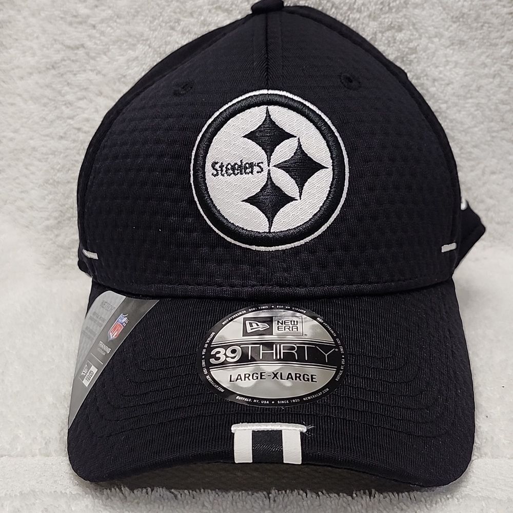 New Era 39Thirty Pittsburgh Steelers M/L & L/XL Stretchfit Hat - New